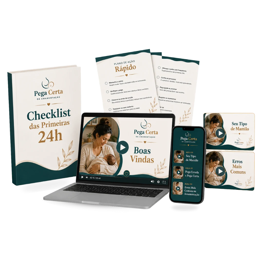 Mockup do curso Pega Certa da Amamentação